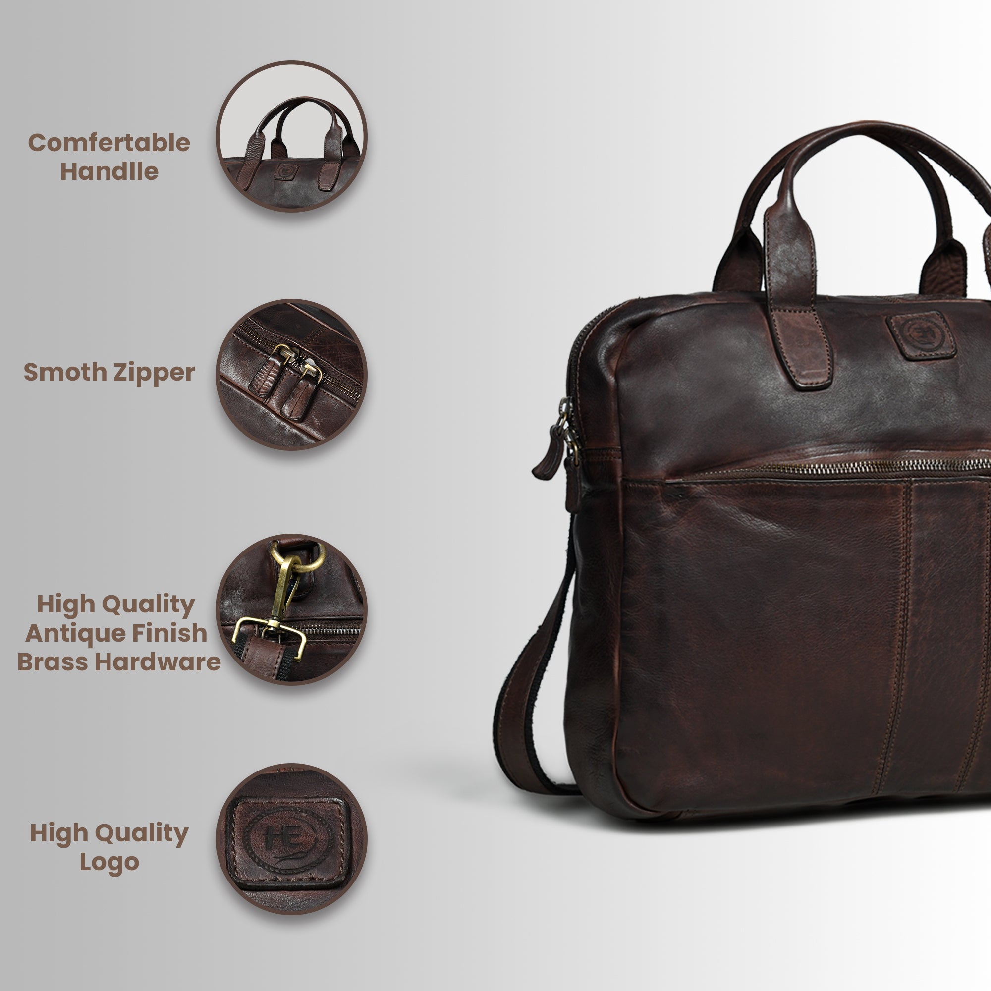 Voyager Premium Leather Laptop Bag